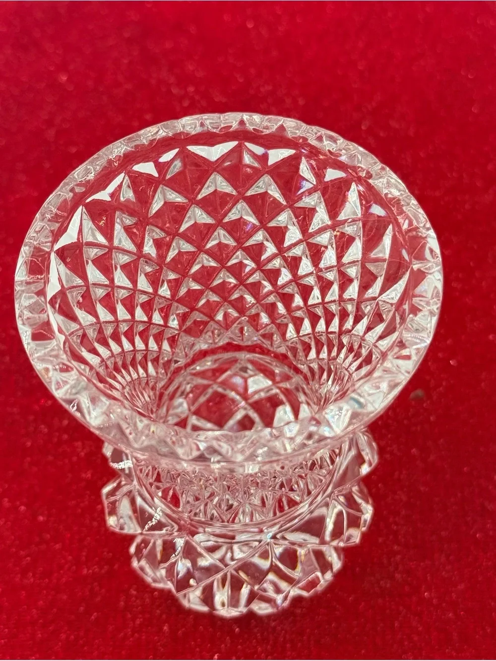 Cut Crystal-Style Pressed Glass Vase in Clear